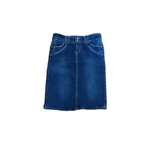 Pierro 1 Denim Skirt 30" Midi Jean blue
